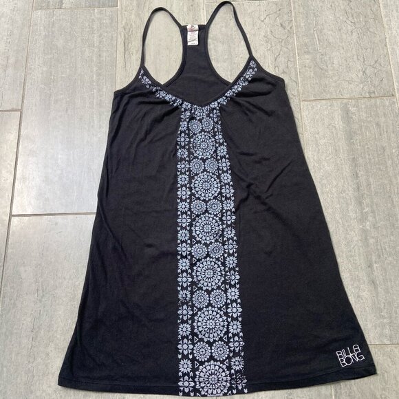 Billa Bong Sleeveless Racerback Tank Dress Beach Cover Up Black Size Large - Picture 1 of 8